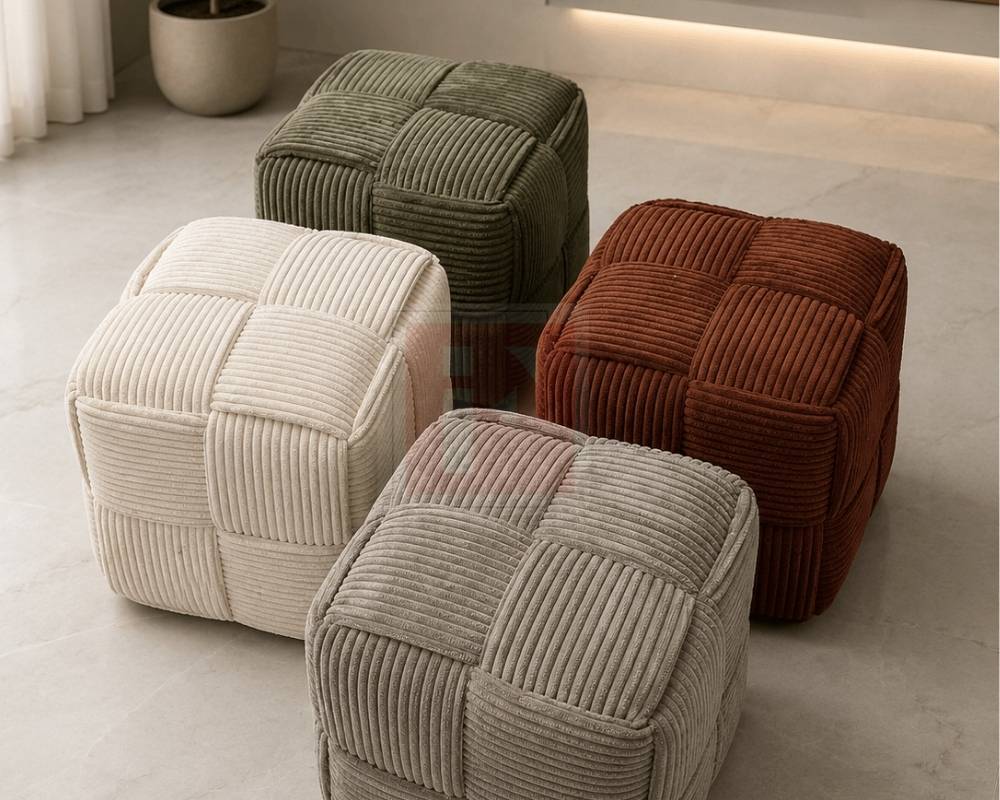 Textured Cube Stool