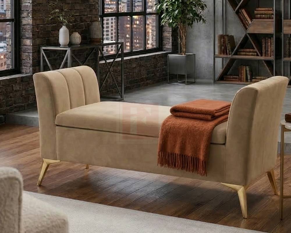 Upholstered Bench with Lift-Up Storage
