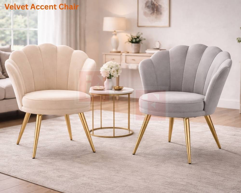 Velvet Petal Back Accent Chair photo 2