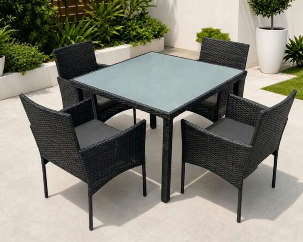 5 Piece Rattan Garden Dining Set photo 2