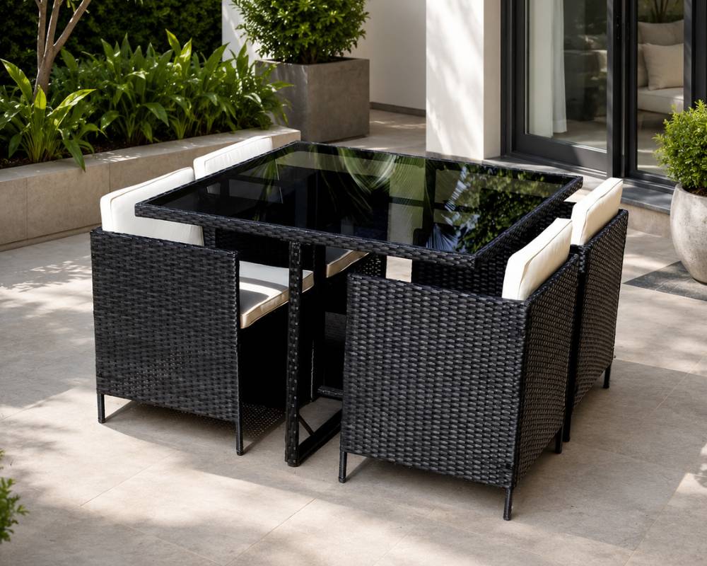 5 Piece Rattan Outdoor Dining Set photo 2
