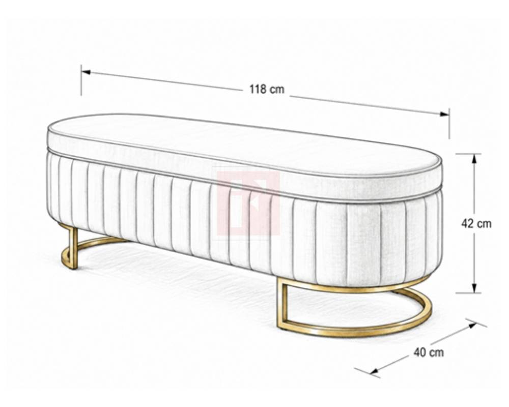 Ottoman Storage Bench with Gold Base – New & Improved photo 6