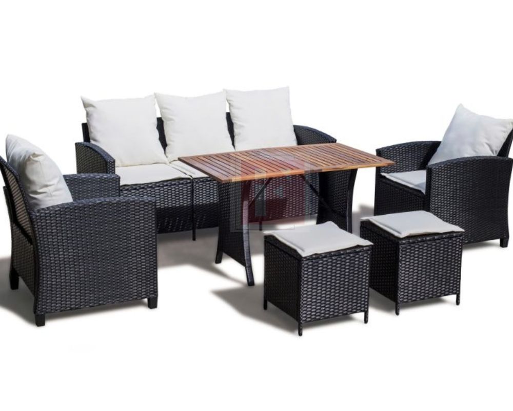 Outdoor Rattan Lounge Dining Set photo 3