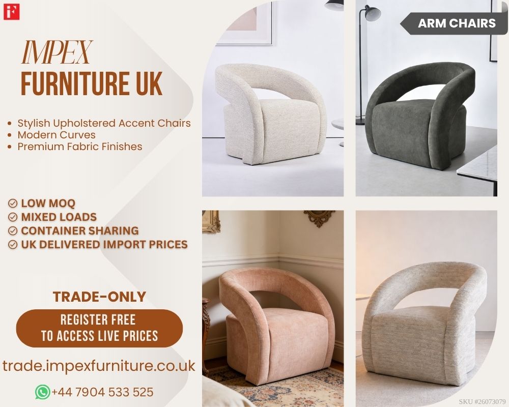 Upholstered Curved Accent Arm Chair photo 7