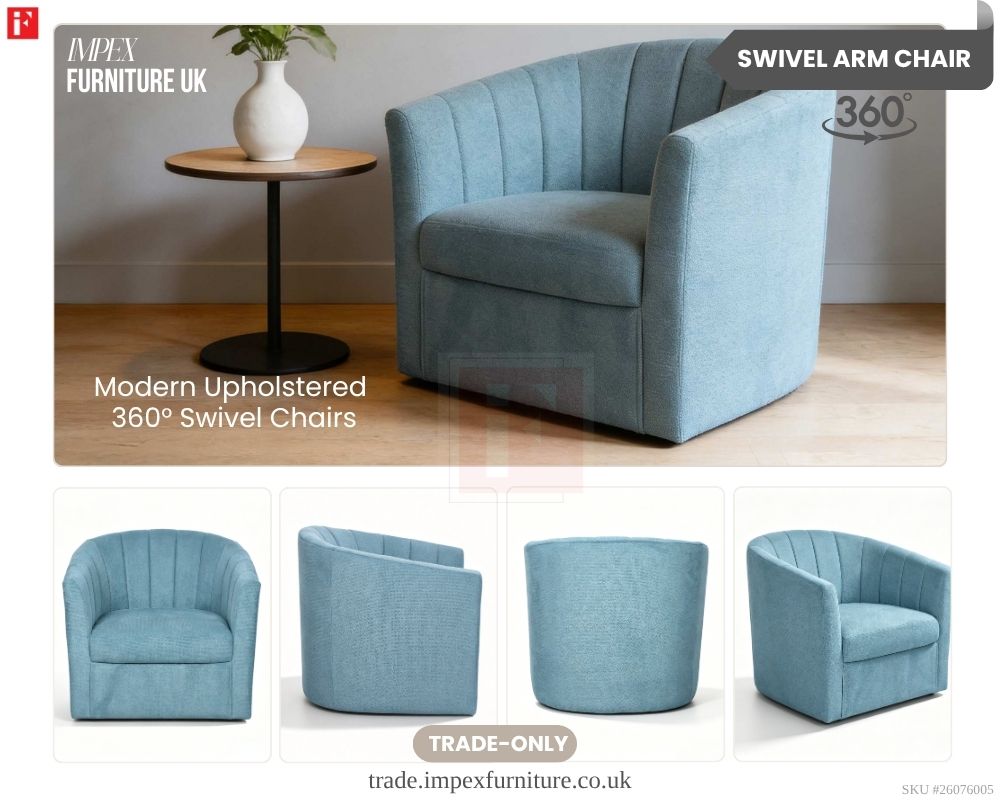 Upholstered Swivel Armchair photo 5