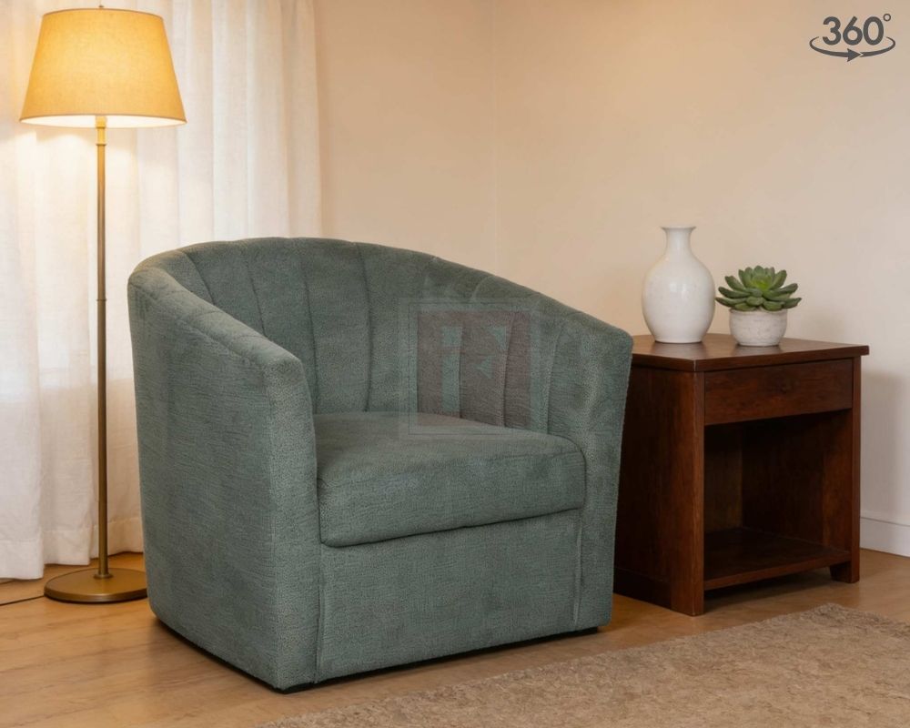 Upholstered Swivel Armchair photo 2