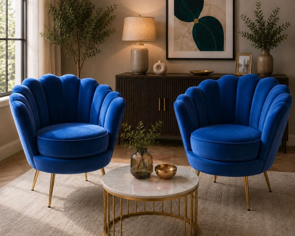 Velvet Barrel Accent Chair photo 4