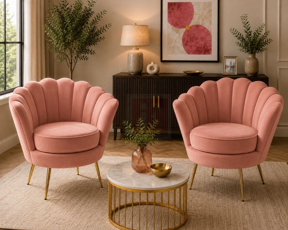 Velvet Barrel Accent Chair photo 5