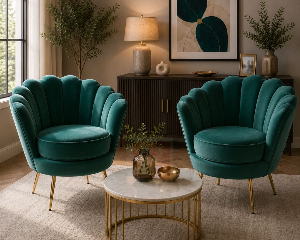 Velvet Barrel Accent Chair photo 7