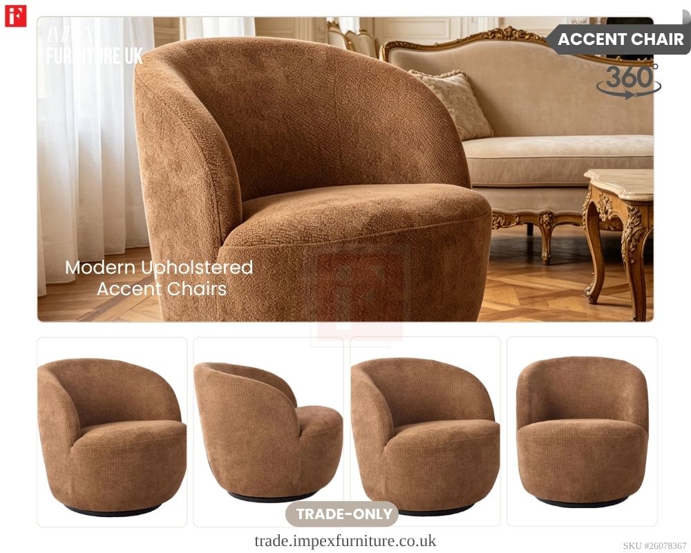 Upholstered Swivel Accent Armchair photo 3