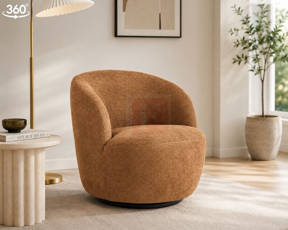 Upholstered Swivel Accent Armchair