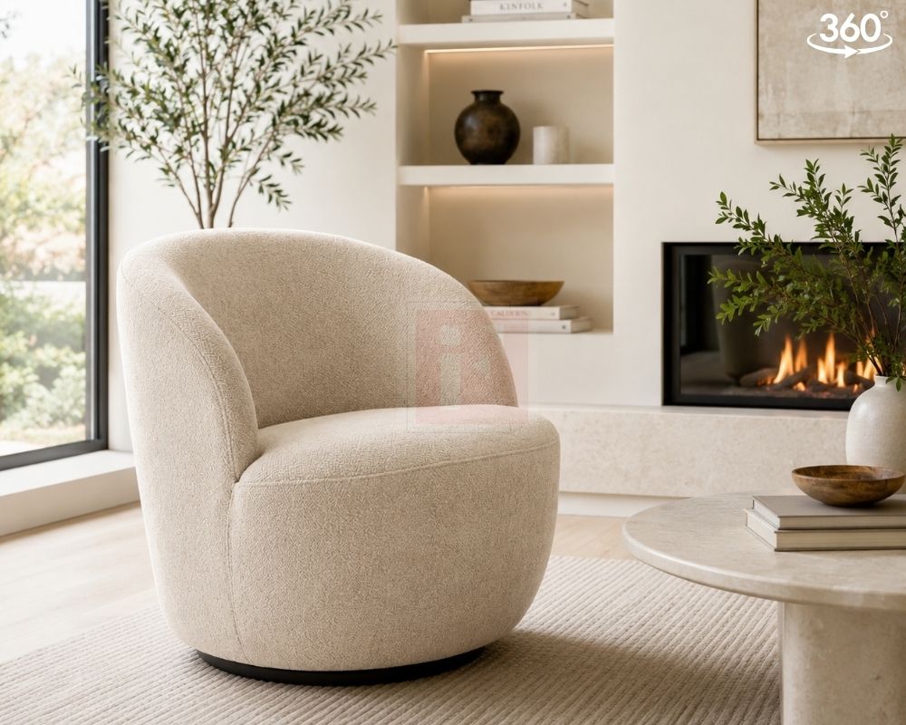 Upholstered Swivel Accent Armchair photo 2
