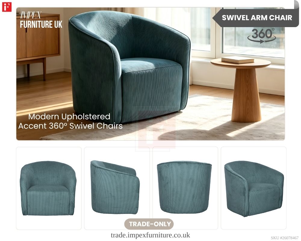 Upholstered Swivel Armchair photo 5