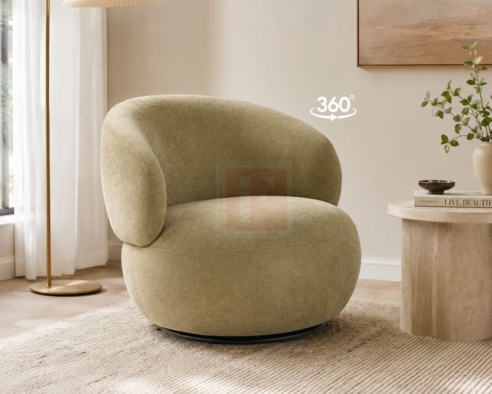 Upholstered Swivel Accent Armchair photo 2