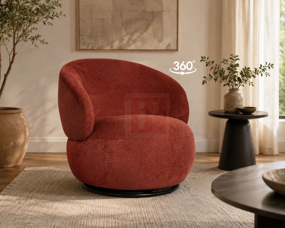 Upholstered Swivel Accent Armchair