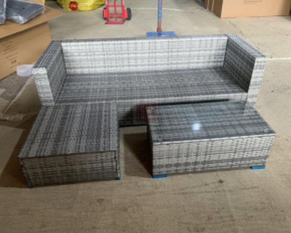 Grey Outdoor Rattan Sofa Set photo 4