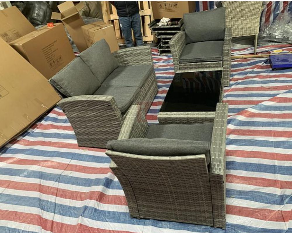 Outdoor Rattan Sofa Set – Grey photo 2