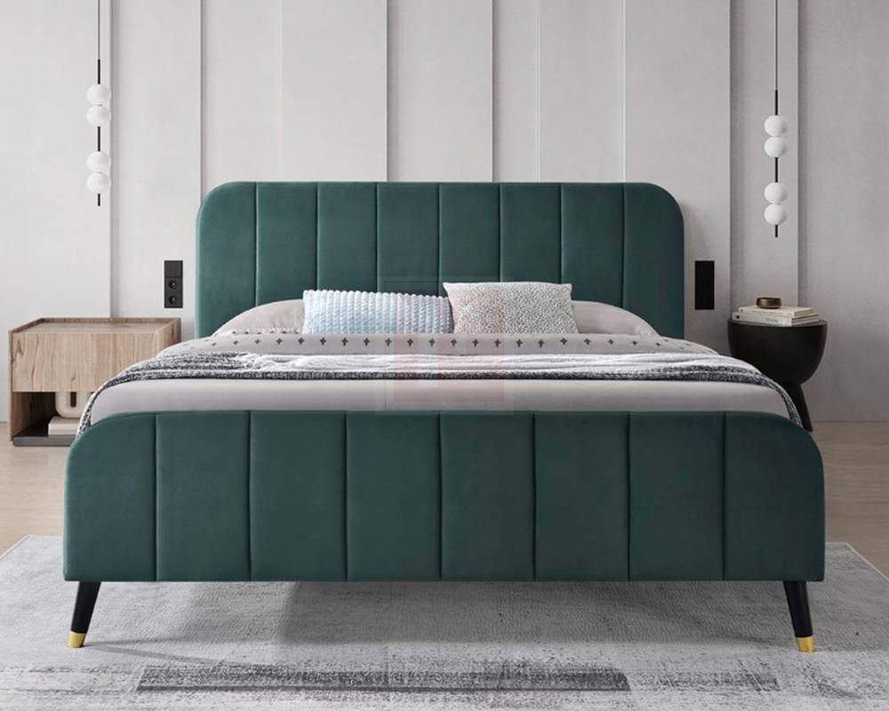 Fluted Velvet Bed Frame – High Foot End photo 6