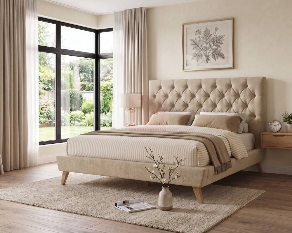 Chesterfield Buttoned Bed Frame – Sloped Side Rails