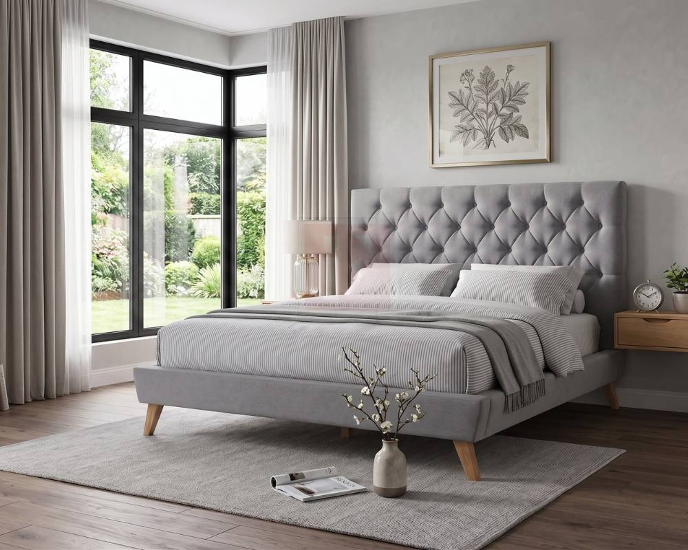 Chesterfield Buttoned Bed Frame – Sloped Side Rails photo 2