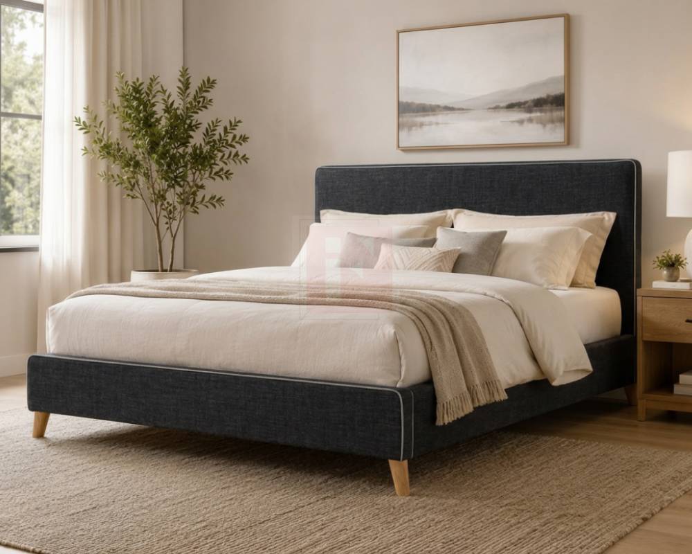 Black Fabric Bed Frame