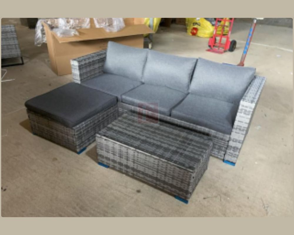 Grey Outdoor Rattan Sofa Set photo 3