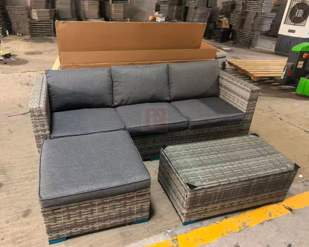 Grey Outdoor Rattan Sofa Set photo 2