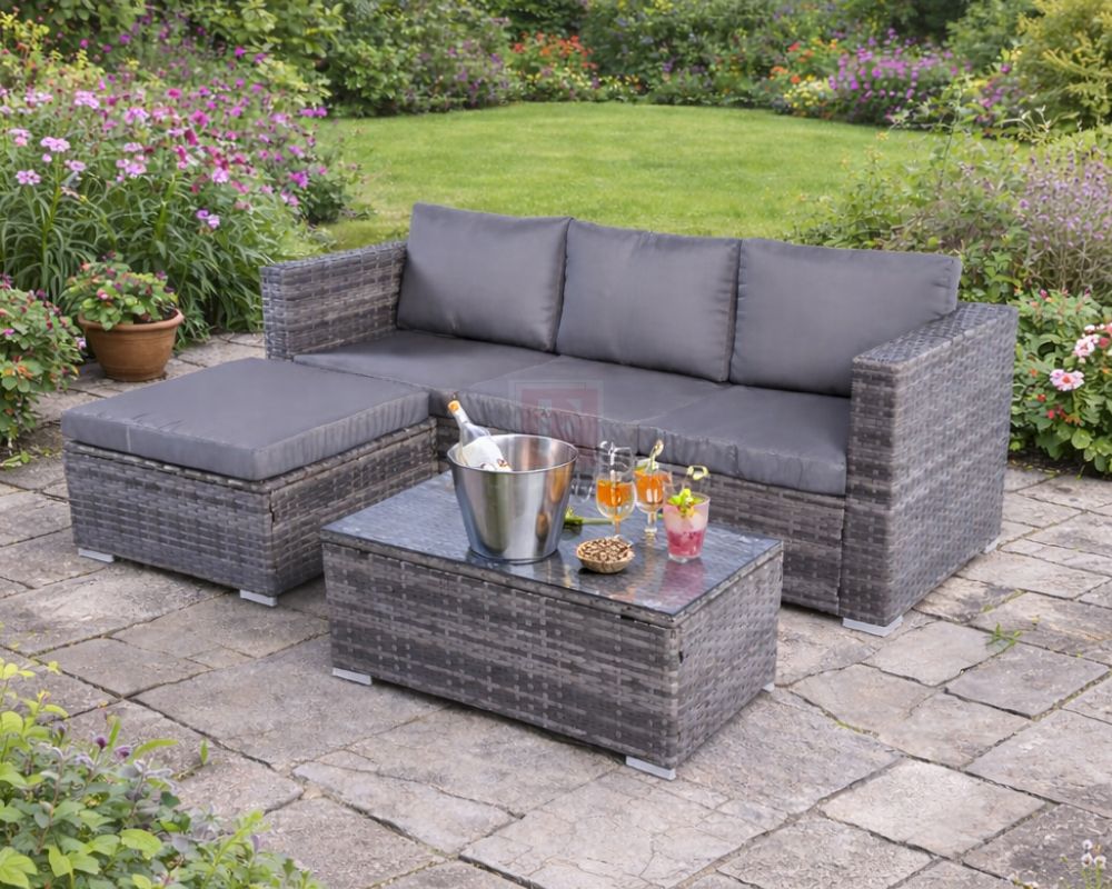 Grey Outdoor Rattan Sofa Set