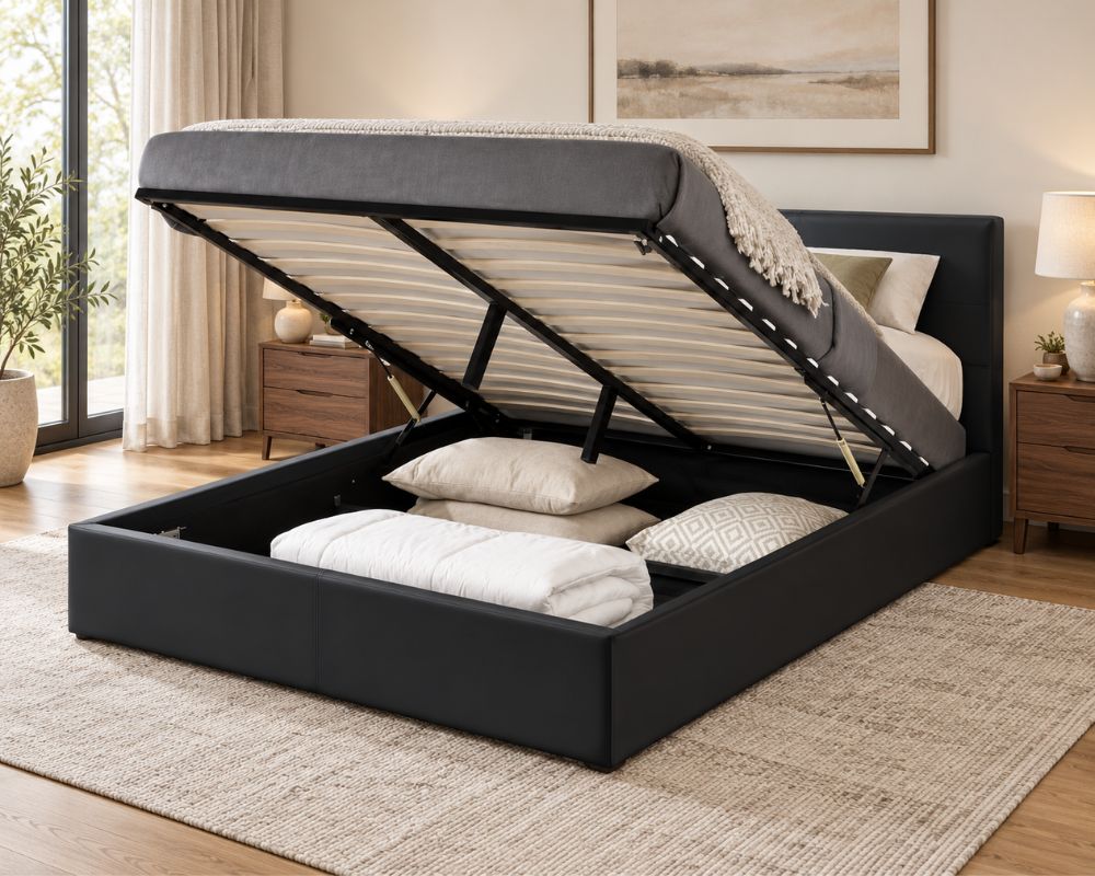 Leather Lift-Up Storage Beds photo 2