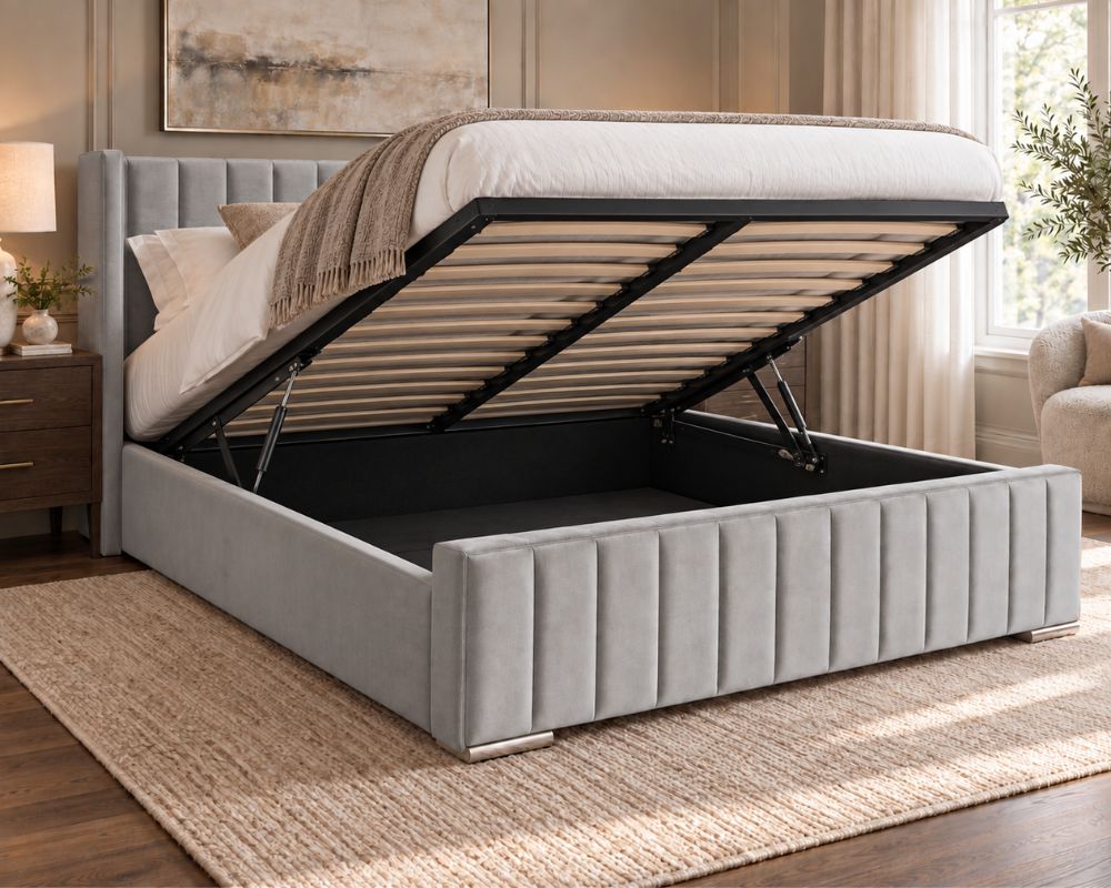 Velvet Winged Storage Bed photo 2