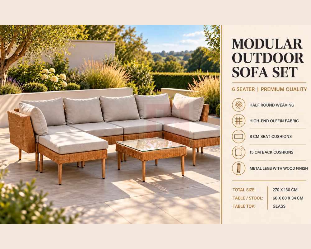Modular 6 Seater Outdoor Sofa Set photo 7